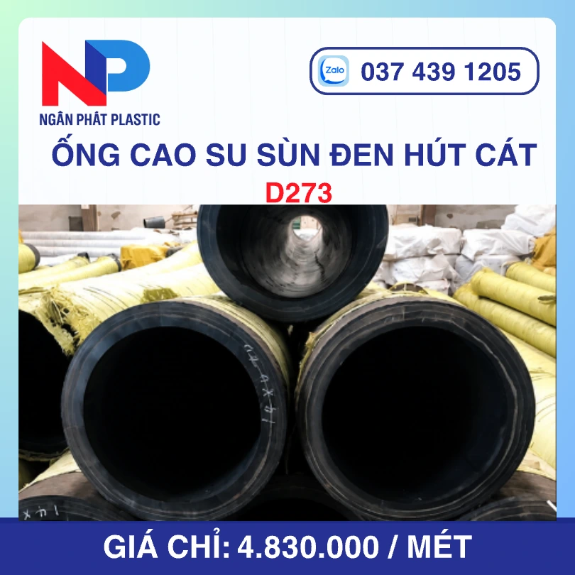 Ống Cao Su Sùng Đen D273 Bơm Hút Cát